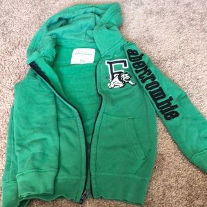 Boys size 5/6 green Abercrombie zip up sweater